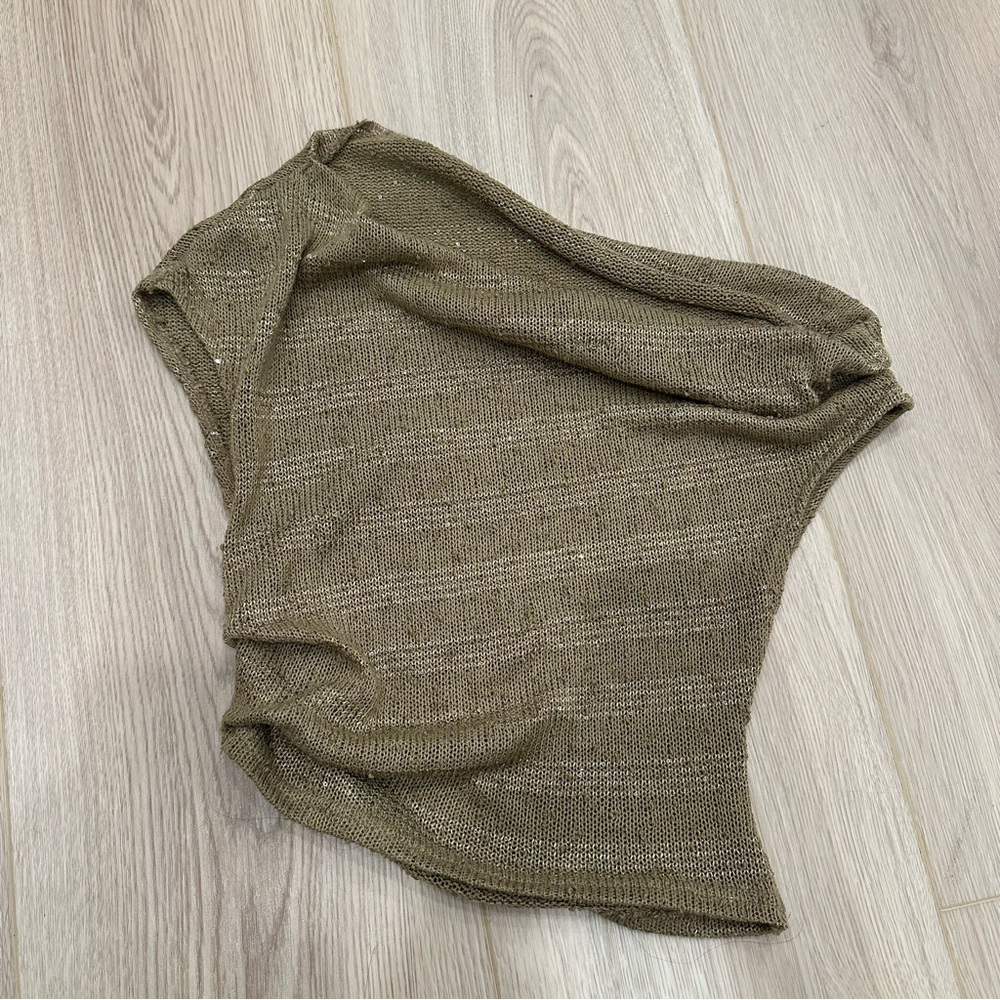 EUC Sparkle Knit Asymmetrical Top - Picture 2 of 3
